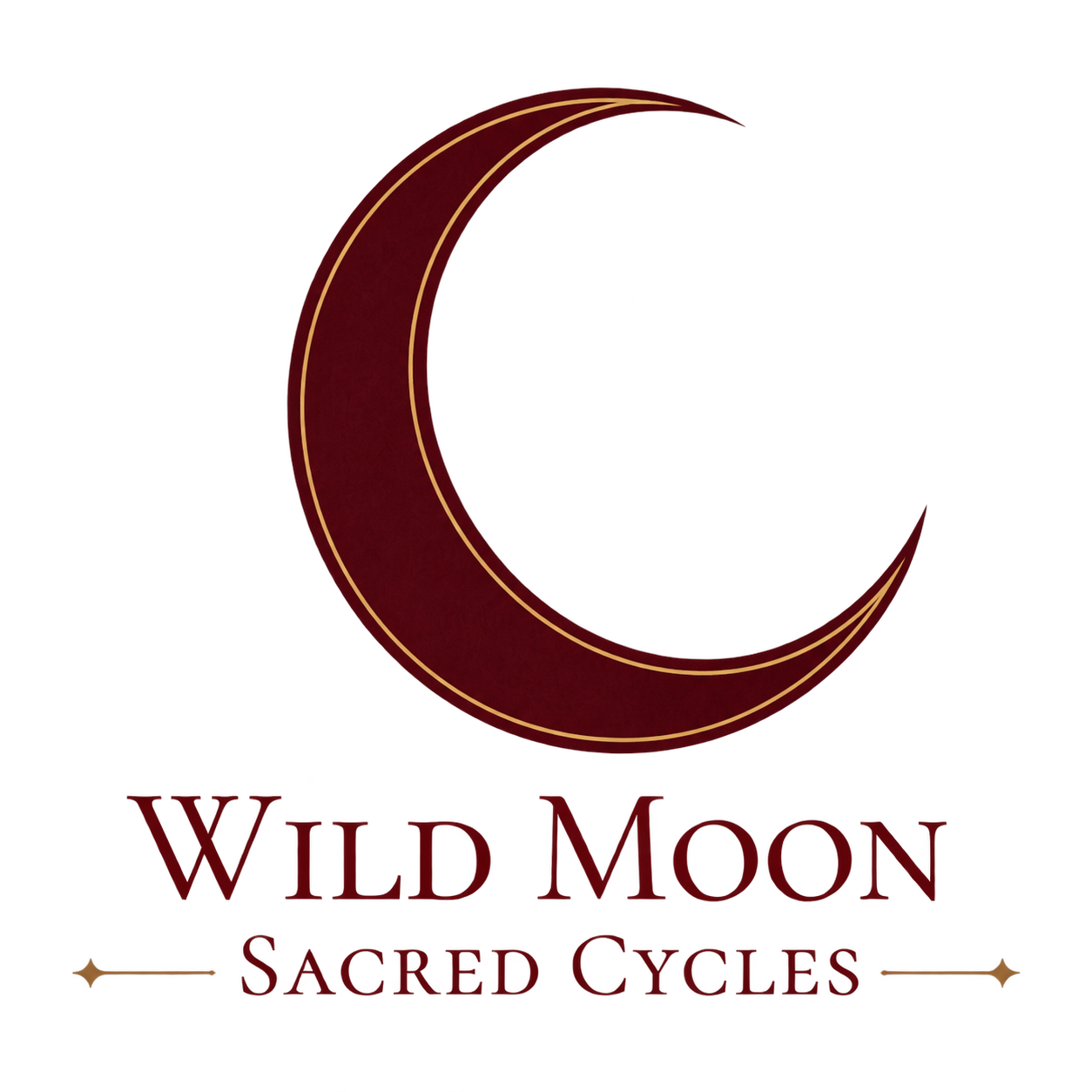 Wild Moon Sacred Cycles crescent moon logo